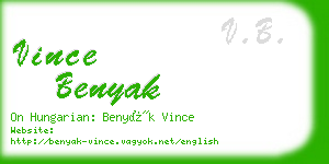 vince benyak business card